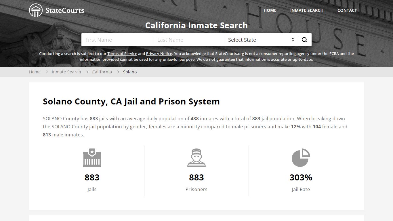 Solano County, CA Inmate Search - StateCourts